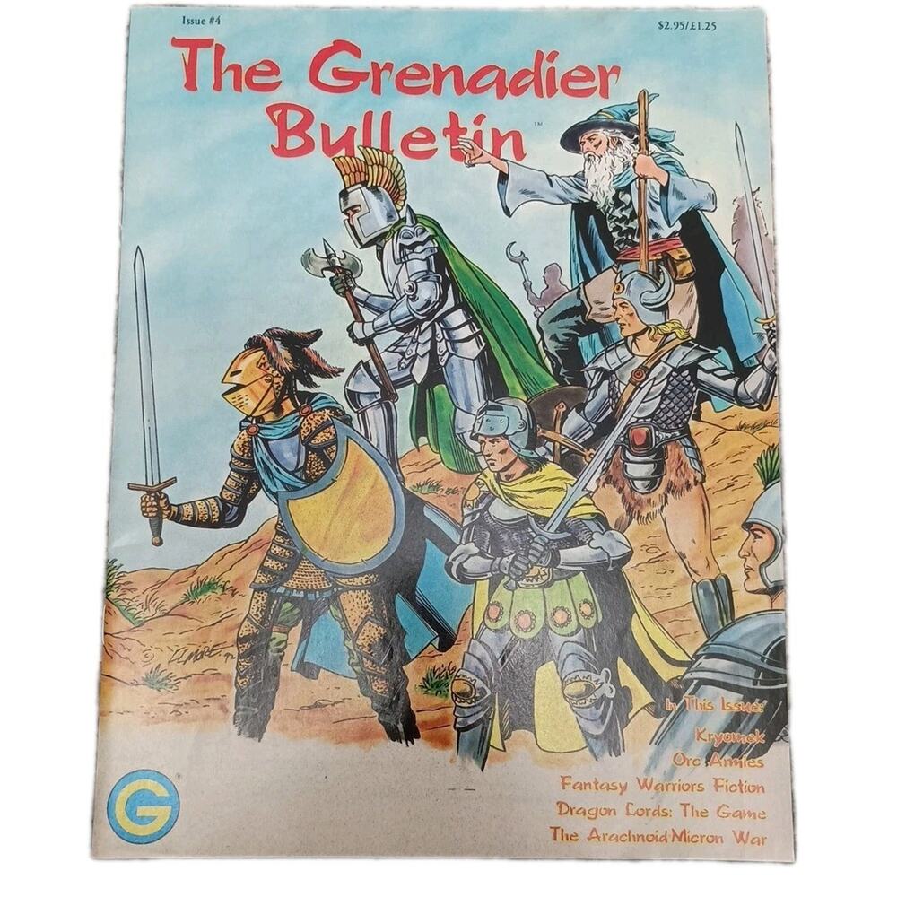 Rare 1992 THE GRENADIER BULLETIN Vintage RPG Magazine Issue #4 VG Condition
